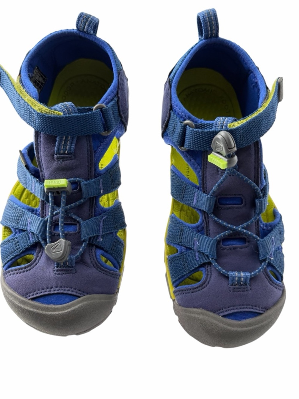 Keen Kids' Seacamp Blue and Lime Sport Water Sandals Summer Beach Vacation‎